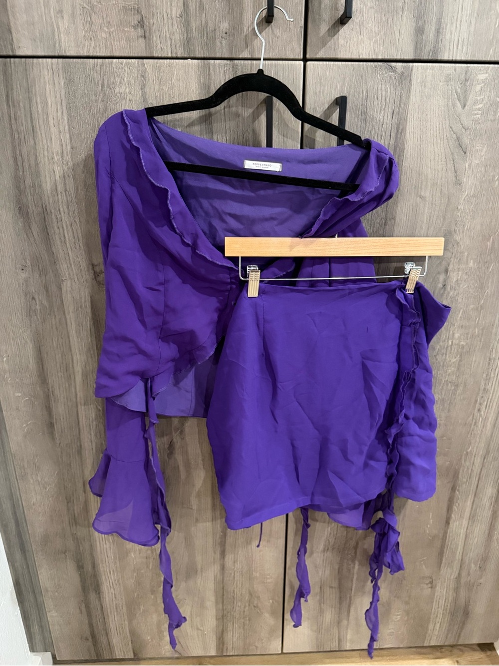 Peppermayo Violet Ruffle Tie-Front Sheer Blouse & skirt - Picture 12 of 12